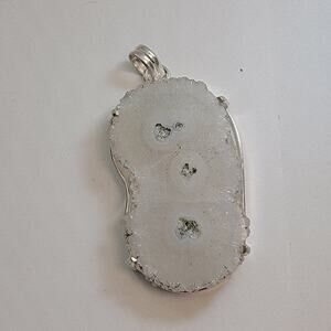 Necklace Pendants Triple Stalactite Slice Handmade Jewelry in Sterling Silver